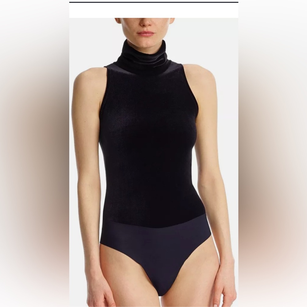Commando Velvet Sleeveless Mock Neck Bodysuit